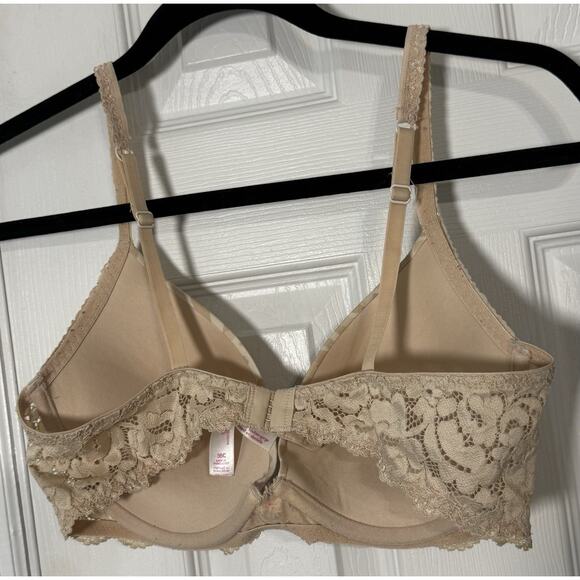 Xhilaration Nude Leopard Print Bra, 2 Hooks, Padded Push-Up, Lace, Bow, 36C - Picture 4 of 6